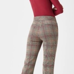 Spanx the perfect kick flare orange pop plaid jacquard Size Small